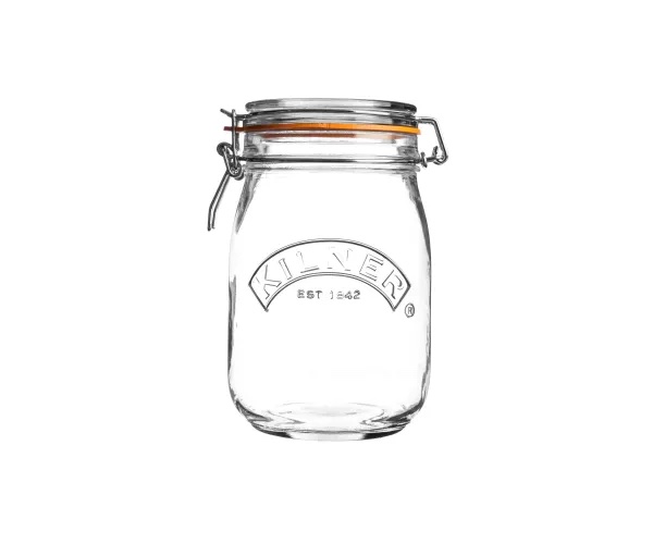 Clip Top Round Jar 1 Litre - Glamjar Products Kilner Clip Top Round Jar 1 Litre