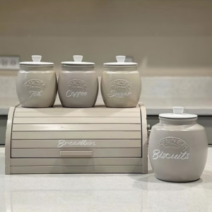 Creamy Taupe Beige Creamy Taupe Tea coffee Sugar Storage set
