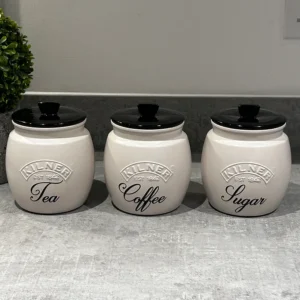 Creamy Taupe Beige Tea Coffee Sugar Canister set