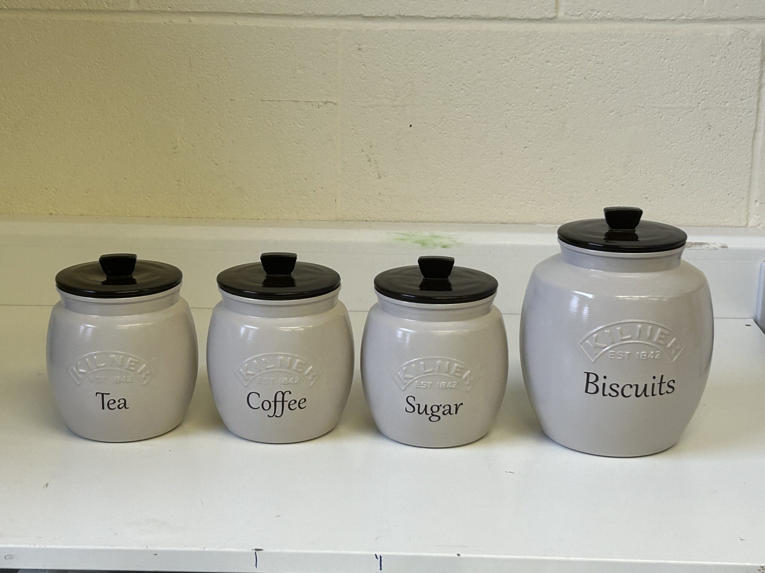 IMG_0439 (1) - Glamjar Products Taupe Beige Tea Coffee Sugar Canisters Kitchen Storage Containers