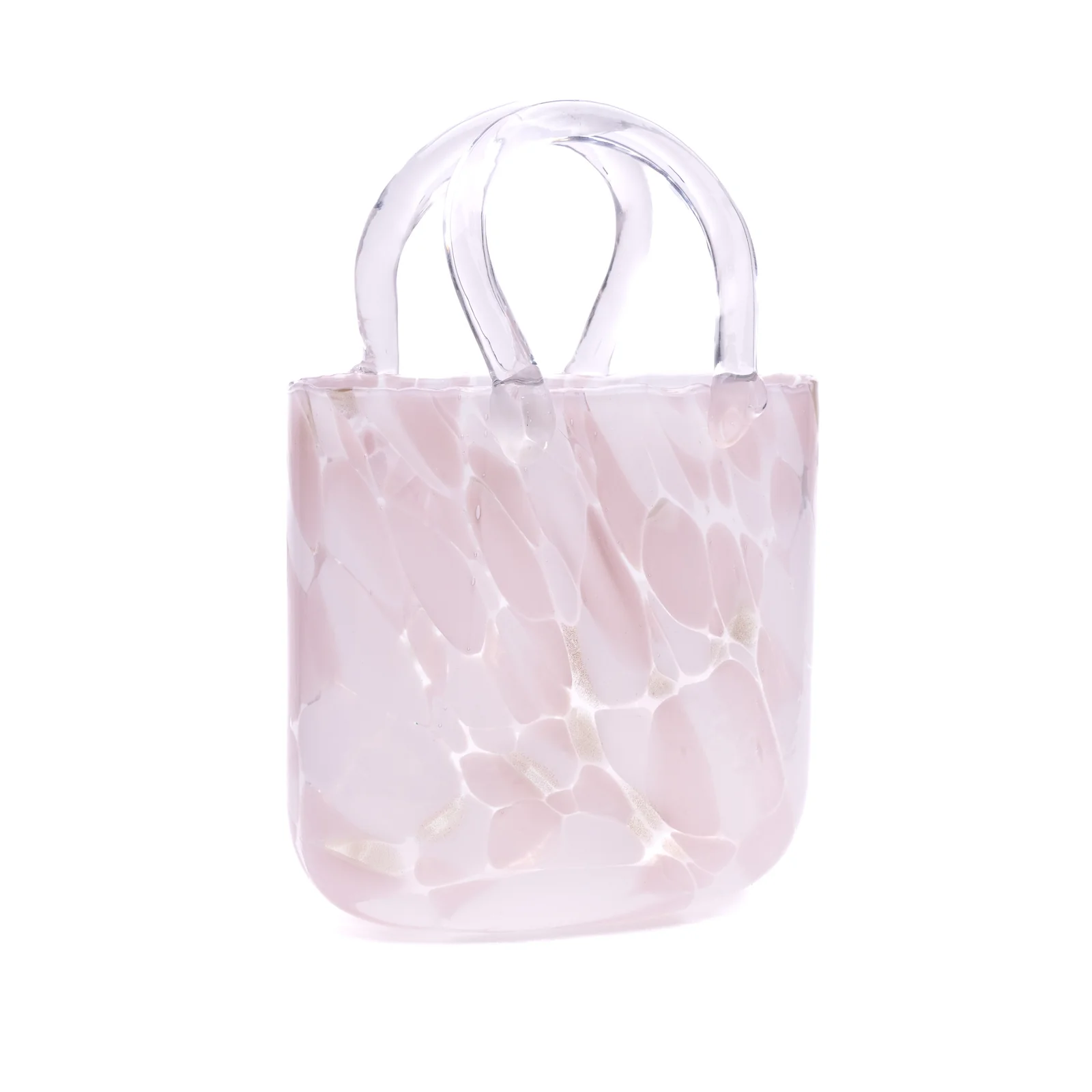 Large Handbag Vase White and Blush Pink