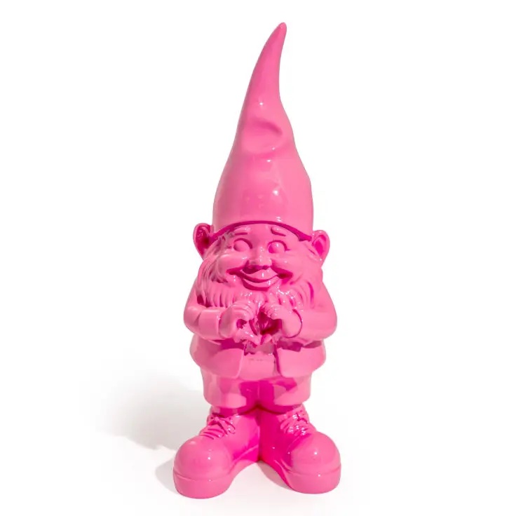 Medium Bright Pink “Heart Hands” Gnome Figure