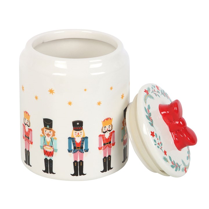 Nutcracker Christmas Storage Jar with Bow 3 - Glamjar Products Nutcracker Christmas Storage Jar with Bow
