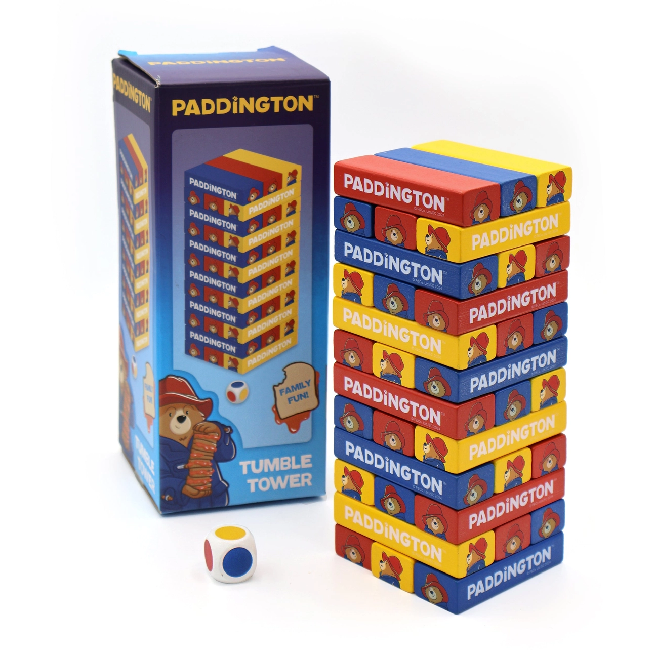 Paddington Tumble Tower Game – Wooden Block Stacking Game with Dice – Fun Family Activity Set 1 - Glamjar Products Paddington Tumble Tower Game – Wooden Block Stacking Game with Dice – Fun Family