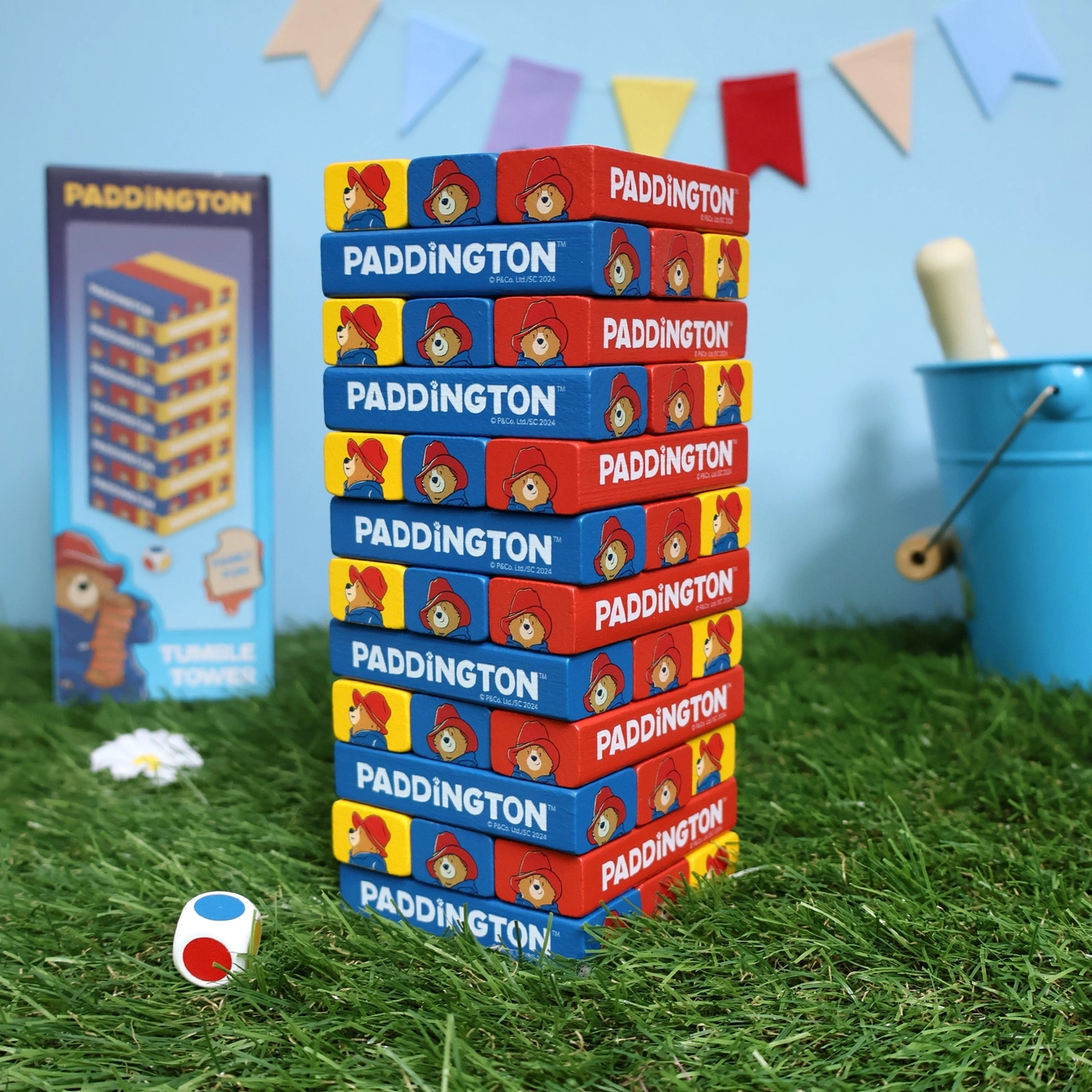 Paddington Tumble Tower Game – Wooden Block Stacking Game with Dice – Fun Family Activity Set 4 - Glamjar Products Paddington Tumble Tower Game – Wooden Block Stacking Game with Dice – Fun Family
