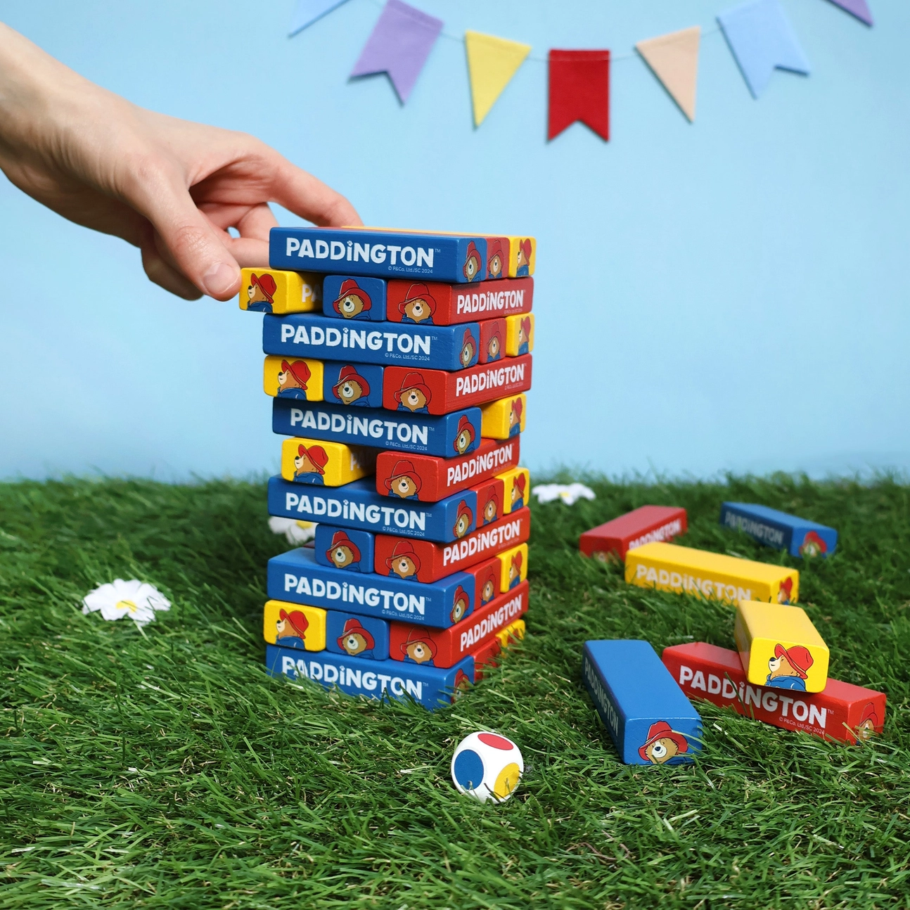 Paddington Tumble Tower Game – Wooden Block Stacking Game with Dice – Fun Family Activity Set 5 - Glamjar Products Paddington Tumble Tower Game – Wooden Block Stacking Game with Dice – Fun Family