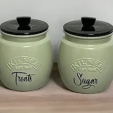 Sage green Flour and Sugar Canisters sets Kitchen Storage jars