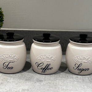 Creamy Taupe Beige Tea Coffee Sugar Canisters sets Kitchen Storage Containers