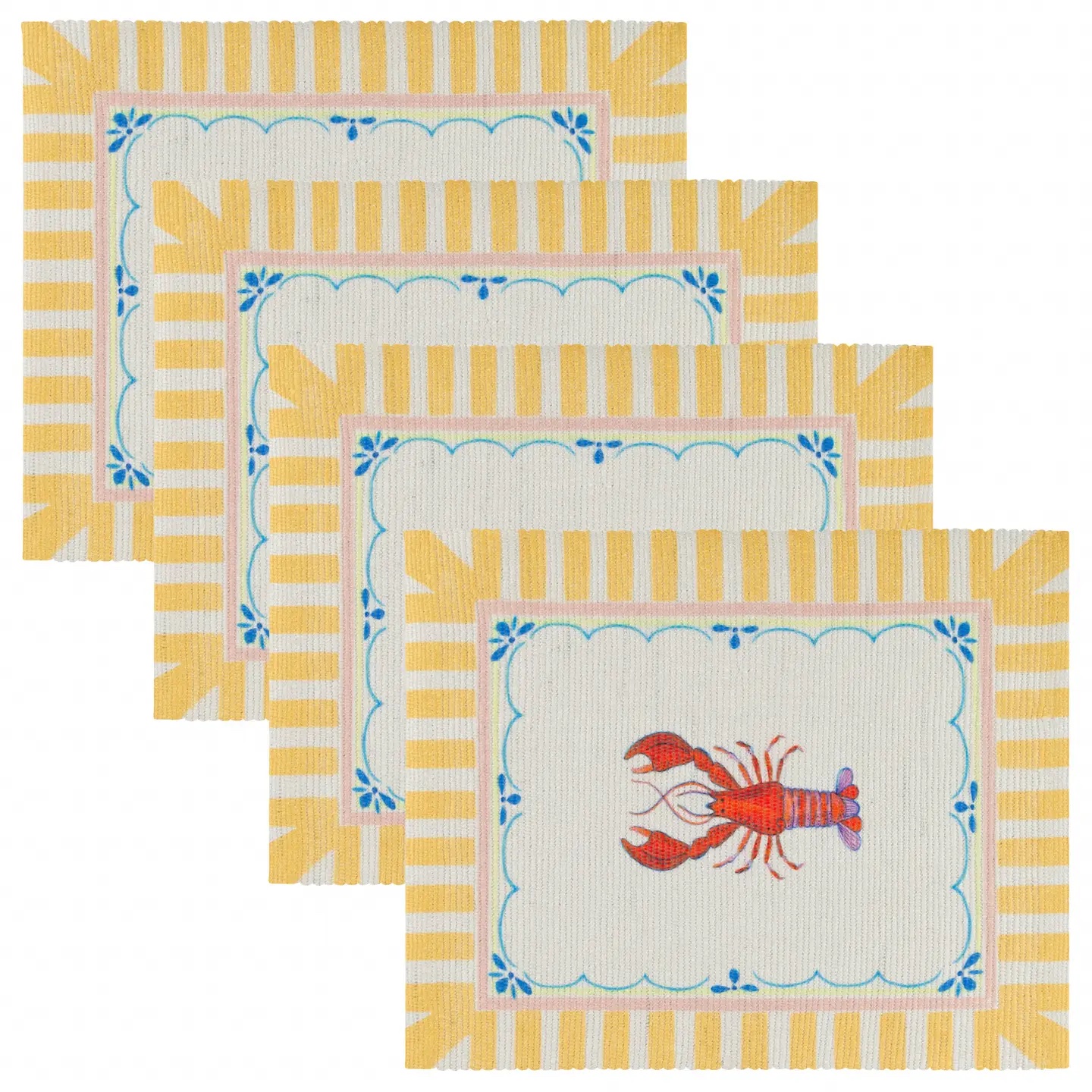 lobster mat - Glamjar Products Brunch Stripes Indoor/Outdoor Placemats Multicolour