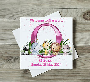 Welcome to the world New Baby named Card personalised