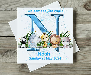 new baby card welcome to the world name personalised card