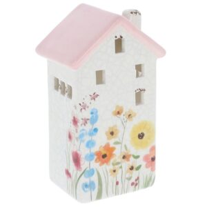 Pottery Tea light Garden House, Small, Pink