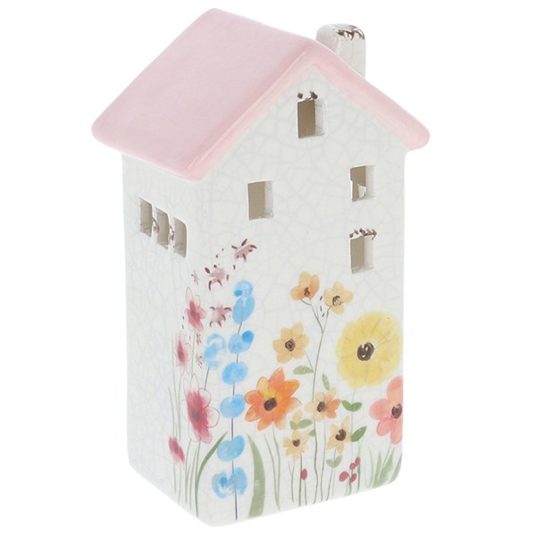 Garden House Tealight Pink Small - Glamjar Products Pottery Tea light Garden House, Small, Pink
