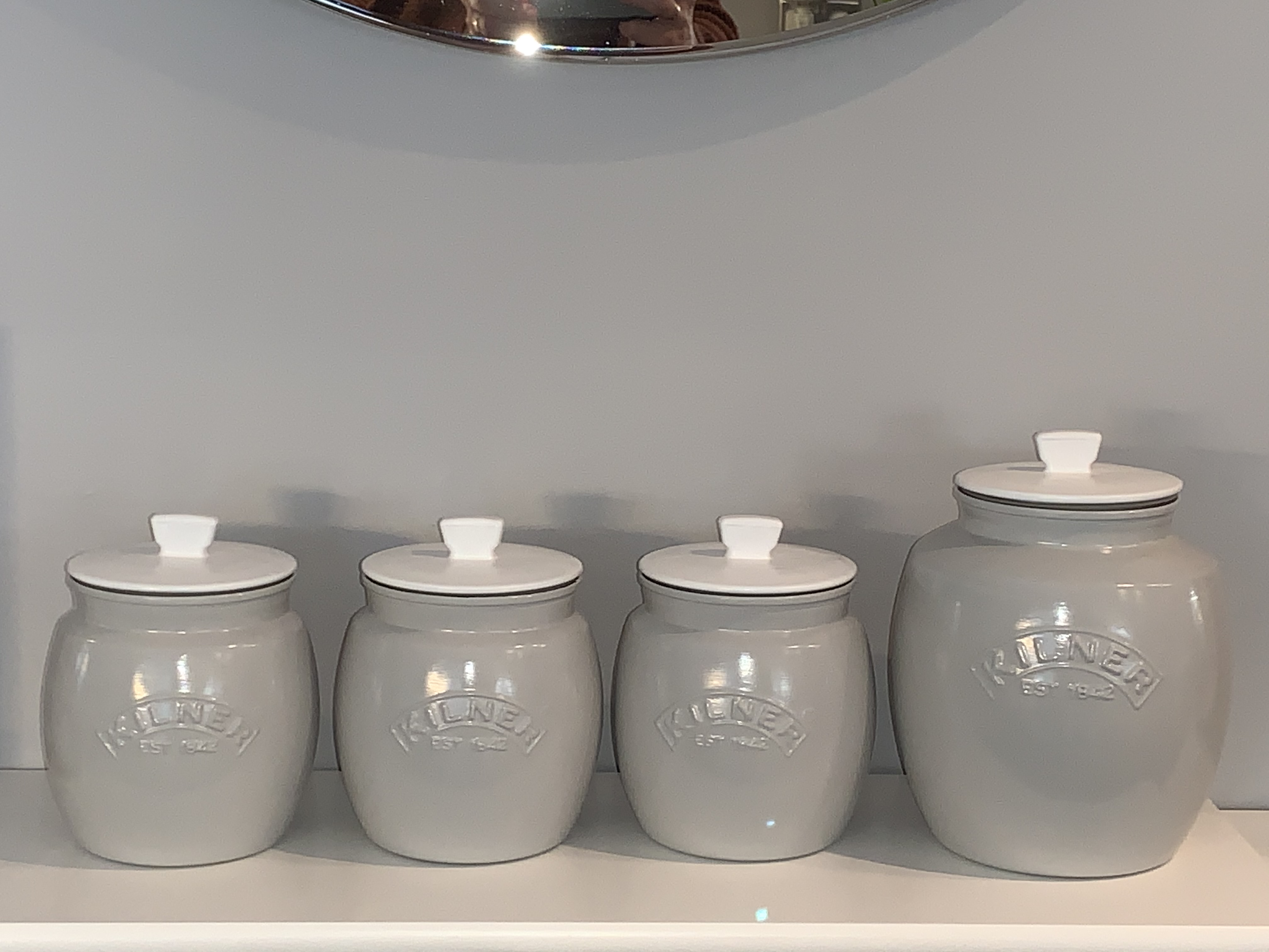 Taupe Beige Tea Coffee Sugar Canisters Kitchen Storage Containers