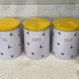 Bee Tea Coffee Sugar Canisters Kitchen Storage