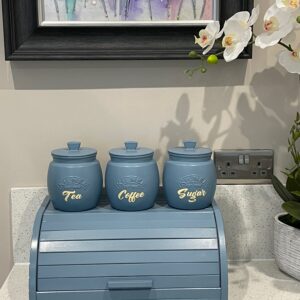 Tea Coffee Sugar Canisters Biscuit / Cookie Jar and Bread Bin Box