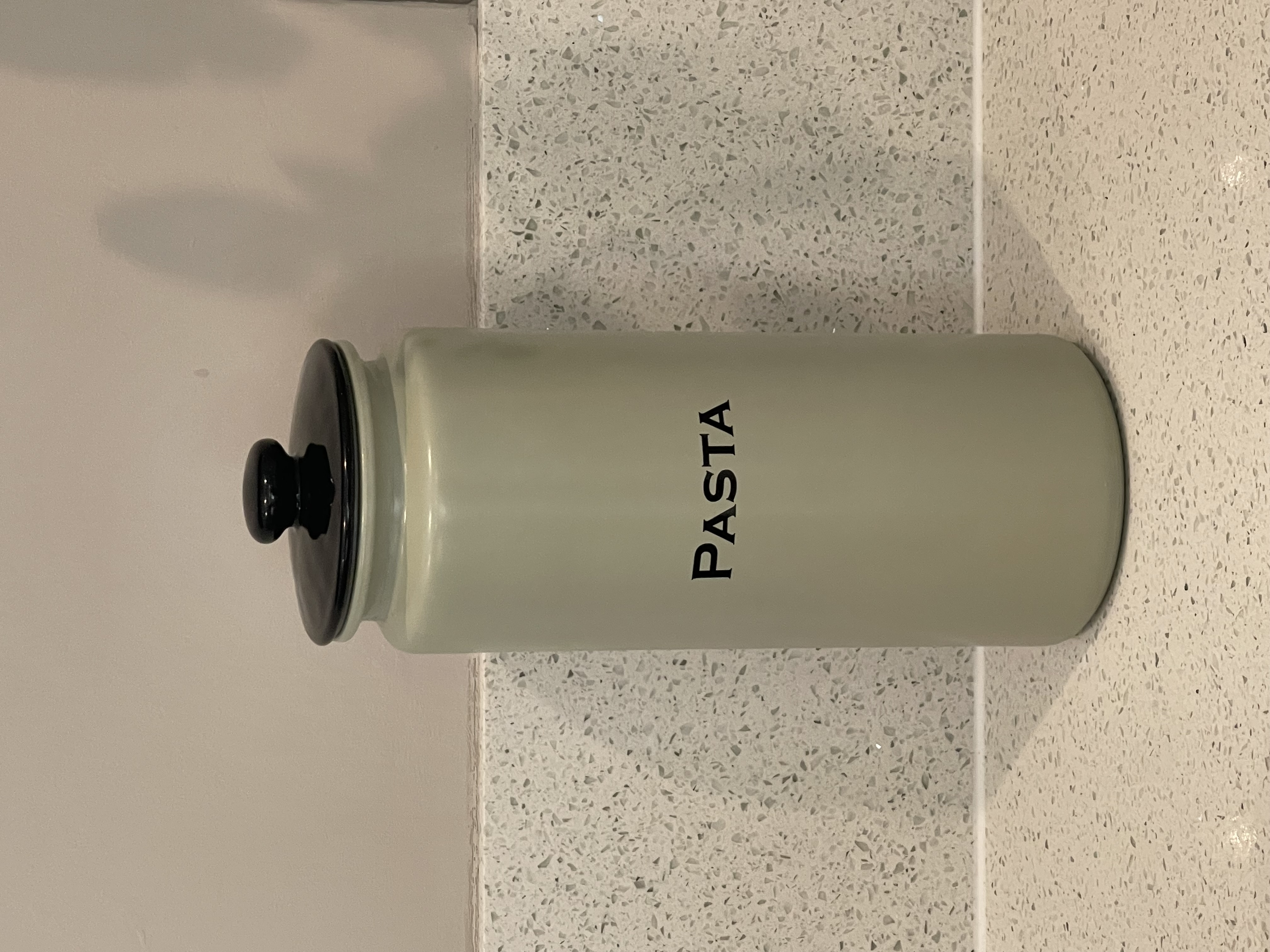 Tall Sage Green Pasta Jar