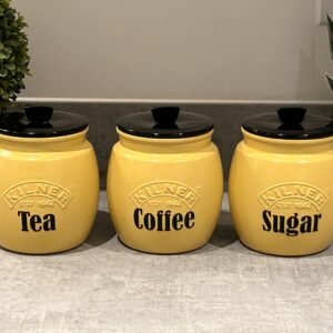 Yellow Set Tea Coffee Sugar Canister set kitchen Containers