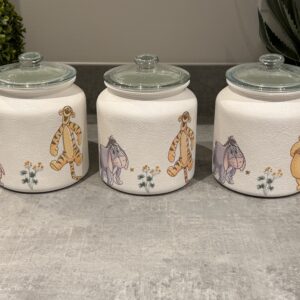 Large Tea Coffee Sugar Canisters Set Of 3 Winnie Pooh And Friends Storage Jars