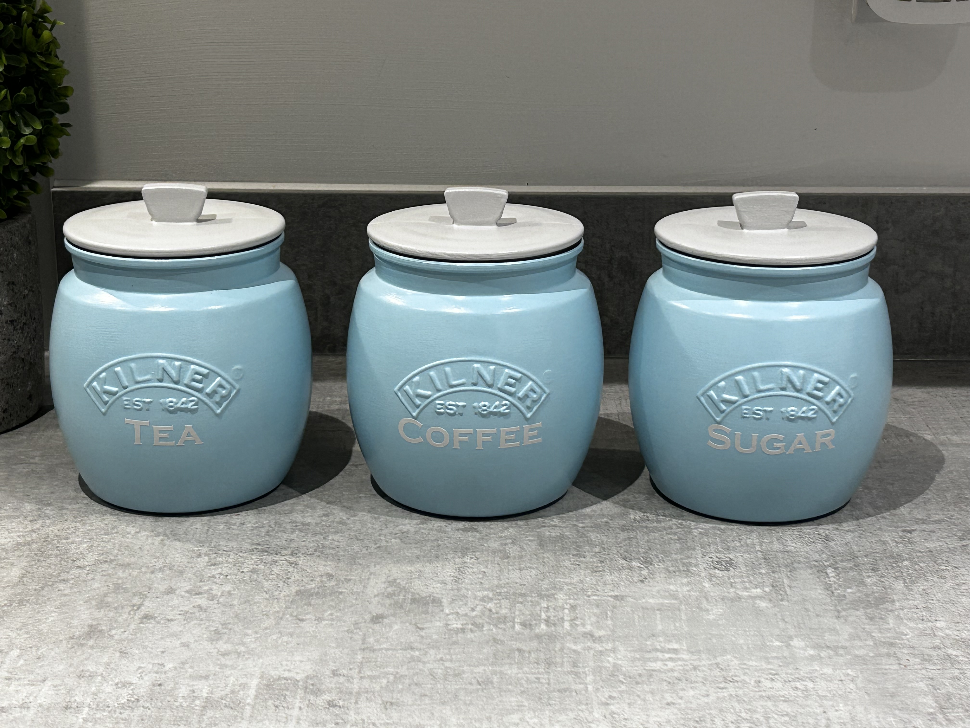 Teal Blue Tea coffee Sugar Canisters Sets