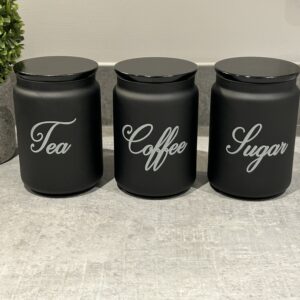 Black Tea Coffee Sugar Kitchen Storage Canister Sets