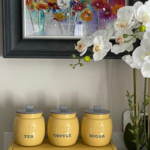 Yellow Tea Coffee Sugar Canisters