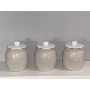 Creamy Taupe Tea Coffee Sugar Storage Kitchen Canisters