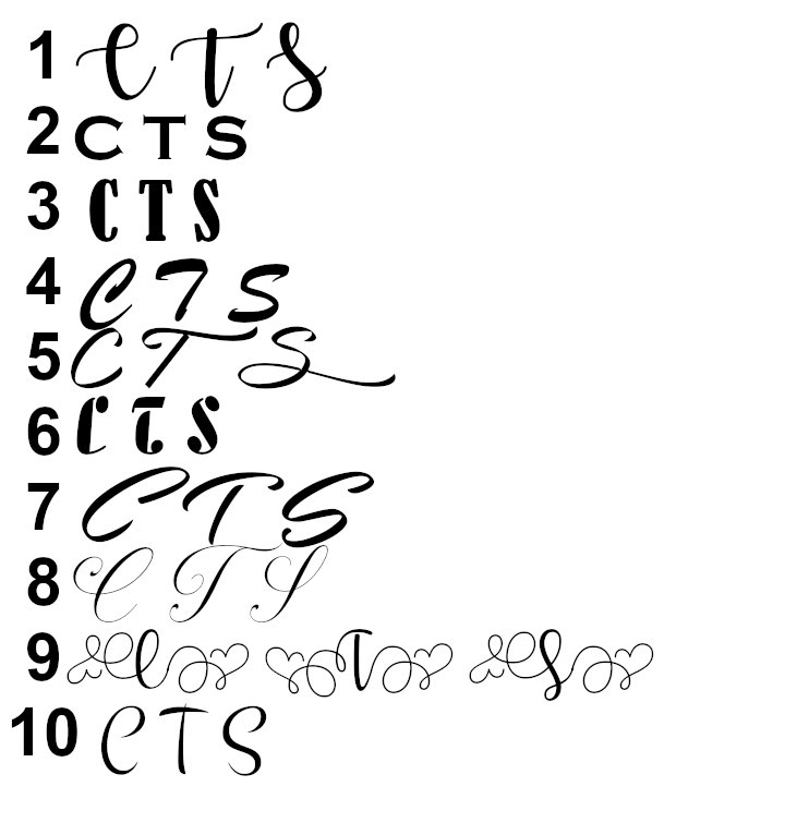 vinyl fonts initials - Glamjar Products Font Initials for canisters